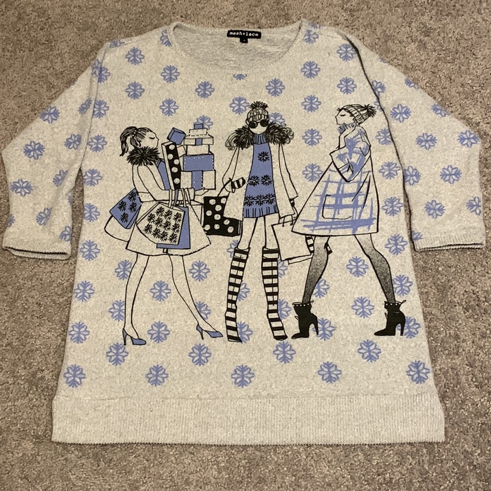 Mesh + Lace Size Small Sweater